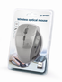 GEMBIRD MUSW-6B-02-BG Ratón Óptico Inalámbrico 1600 DPI Negro y Plata