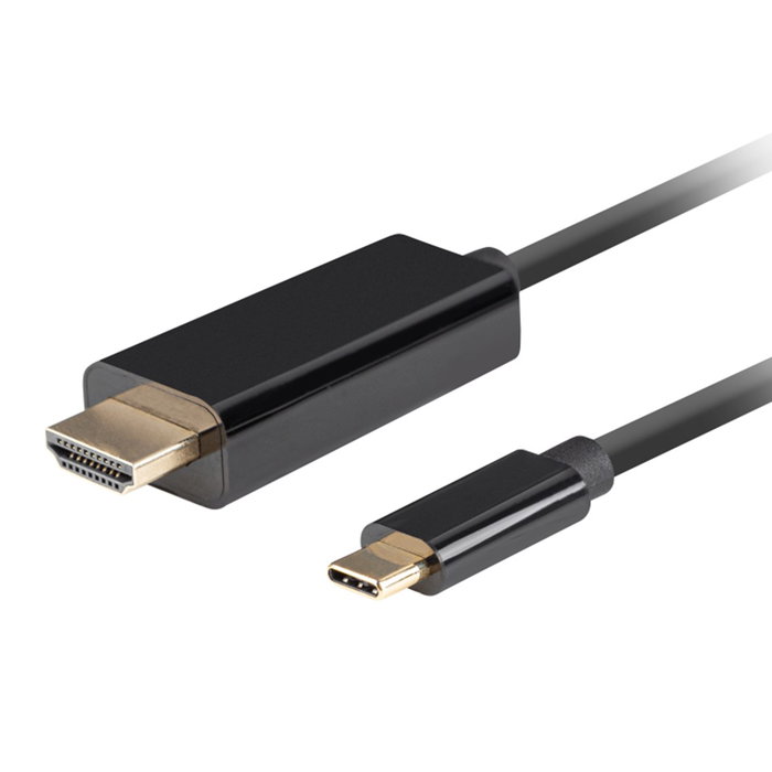 Lanberg CA-CMHD-10CU-0018-BK Cable USB Tipo C a HDMI, 1.8 m, HDMI 2.0, 18 Gbit/s, Conectores Chapados en Oro Lanberg CA-CMHD-10CU-0018-BK Cable USB Tipo C a HDMI, 1.8 m, HDMI 2.0, 18 Gbit/s, Conectores Chapados en Oro