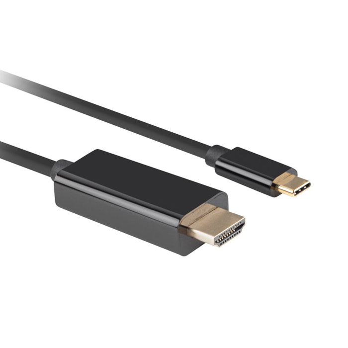 Lanberg CA-CMHD-10CU-0018-BK Cable USB Tipo C a HDMI, 1.8 m, HDMI 2.0, 18 Gbit/s, Conectores Chapados en Oro Lanberg CA-CMHD-10CU-0018-BK Cable USB Tipo C a HDMI, 1.8 m, HDMI 2.0, 18 Gbit/s, Conectores Chapados en Oro