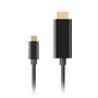 Lanberg CA-CMHD-10CU-0030-BK Cable USB-C a HDMI 2.0, 3 Metros, Chapado en Oro, Transferencia 18 Gbit/s