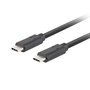 Lanberg CA-CMCM-32CU-0005-BK Cable USB Tipo C a Tipo C 0.5m Negro USB 3.2 Gen 2 (3.1 Gen 2)