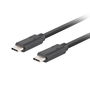 Lanberg CA-CMCM-32CU-0010-BK Cable USB C a USB C, 1 m, USB 3.2 Gen 2 (3.1 Gen 2), Negro