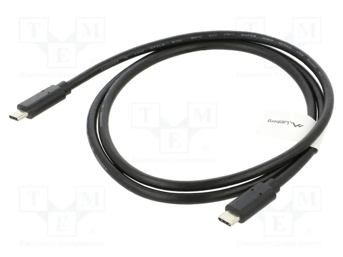 Lanberg Cable USB C a USB C 3.2 Gen 2 1m Negro