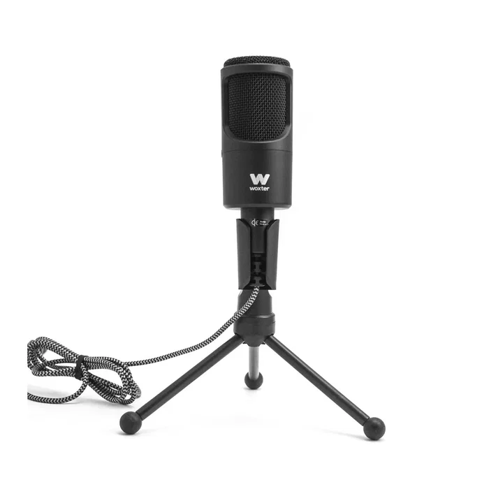Woxter Mic Studio 50 Micrófono de estudio Negro con Trípode Woxter Mic Studio 50 Micrófono de estudio Negro con Trípode