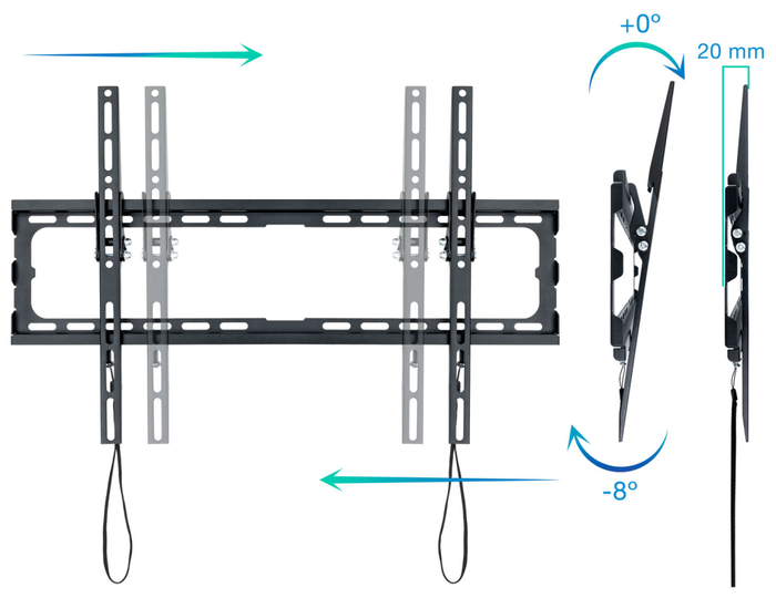 Tooq Soporte de Pared Inclinable LP1081T-B para TV de 37'' a 80''