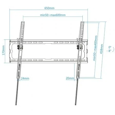 Tooq Soporte de Pared Fijo/ Inclinable LP1081T-B para TV de 37-80" hasta 45kg