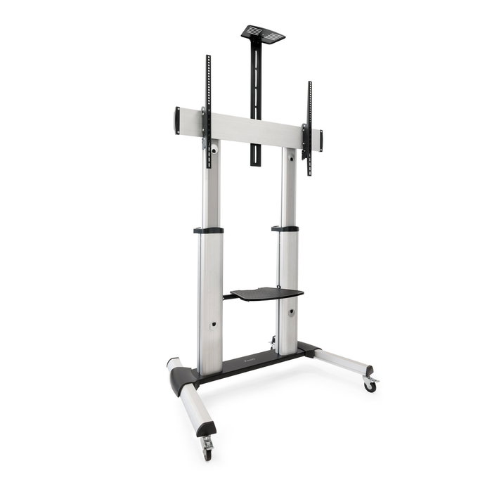 TooQ Soporte de Suelo para TV FS20300M-B, Pantallas 60-100 Pulgadas, VESA hasta 1000x600, 100 kg, Altura Ajustable 1200-1650 mm, Plata