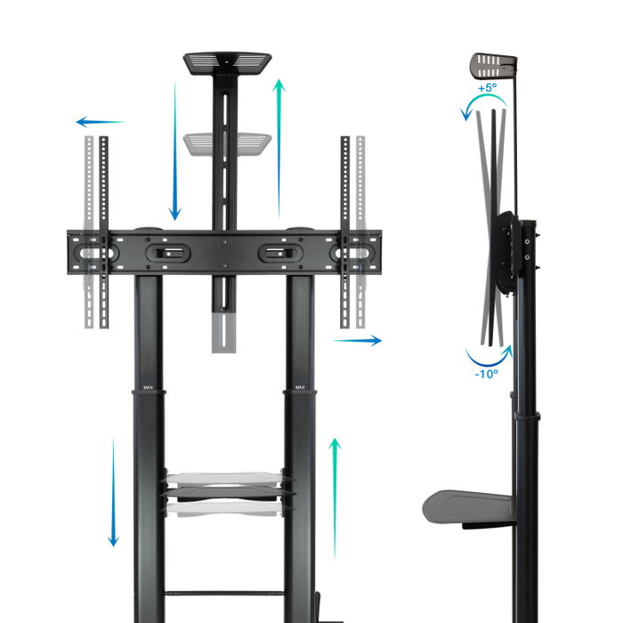 Tooq ZEUS Soporte de Suelo con Ruedas para TV 60-100 pulgadas Negro Tooq ZEUS Soporte de Suelo con Ruedas para TV 60-100 pulgadas Negro
