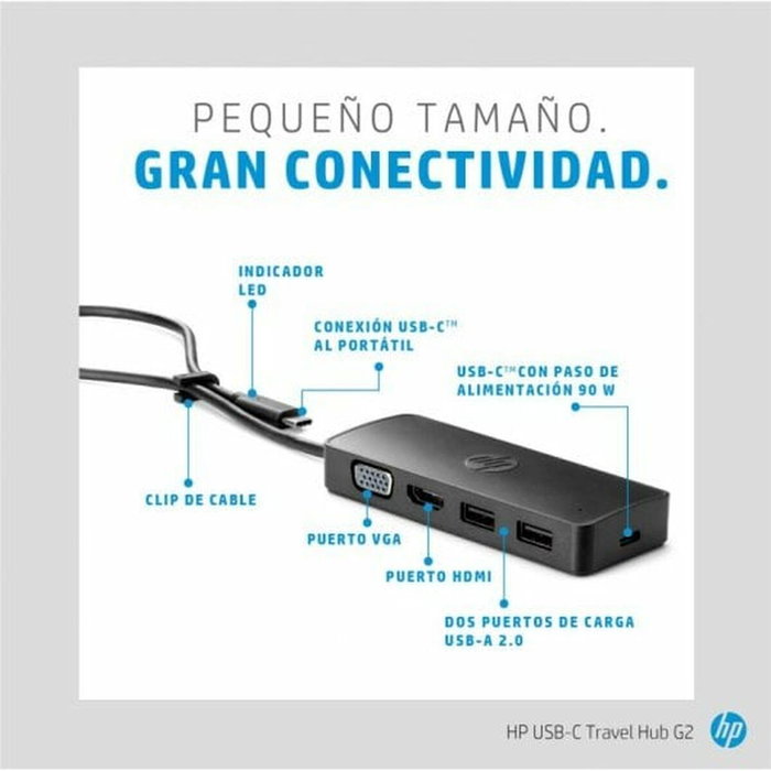HP USB-C Travel Hub G2 Negro HP USB-C Travel Hub G2 Negro