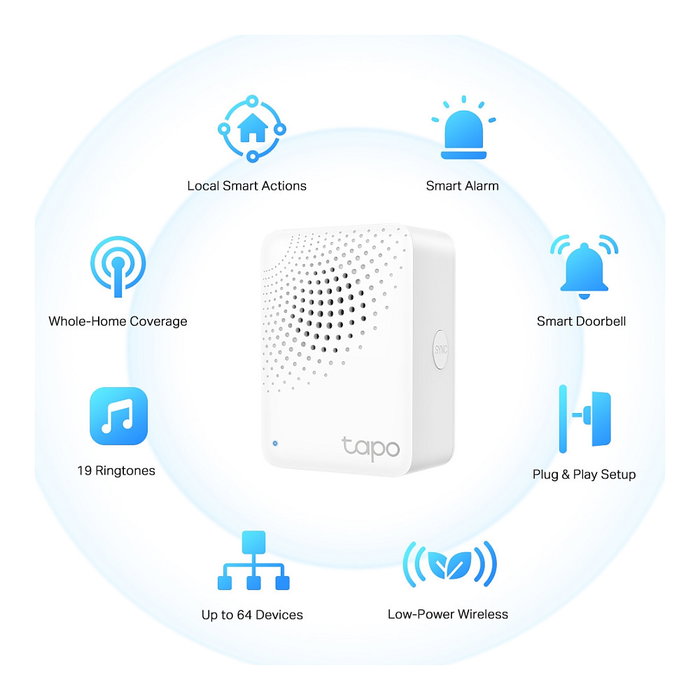TP-Link Tapo H100 Hub inteligente con alarma Blanco