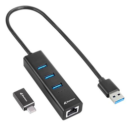 Sharkoon 4044951037575 Base para Portátil y Replicador de Puertos Inalámbrico USB 3.2 Gen 1 Type-C Negro Aluminio