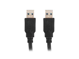 Lanberg CA-USBA-30CU-0018-BK Cable USB 3.2 Gen 1 USB-A Macho a USB-A Macho, 1.8 m, Negro, 5 Gbit/s