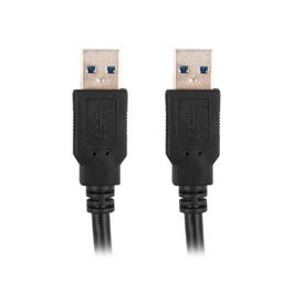 Lanberg Cable USB 3.0 A/A Macho-Macho 1m Negro - CA-USBA-30CU-0010-BK - USB 3.2 Gen 1, 5000 Mbit/s, Chapado en Níquel