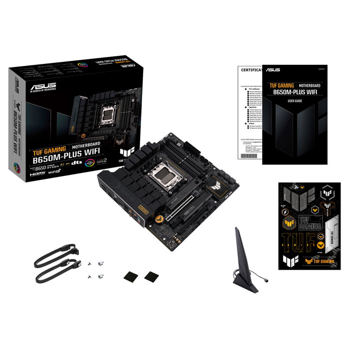 ASUS Placa Base TUF GAMING B650M-PLUS WiFi AMD AM5 micro-ATX, DDR5, PCIe 4.0, 2.5Gb Ethernet, Wi-Fi 6, Bluetooth 5.2, SATA 6Gb/s, M.2