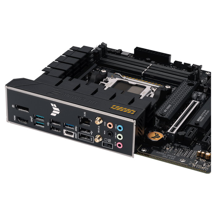 ASUS Placa Base TUF GAMING B650M-PLUS WiFi AMD AM5 micro-ATX, DDR5, PCIe 4.0, 2.5Gb Ethernet, Wi-Fi 6, Bluetooth 5.2, SATA 6Gb/s, M.2