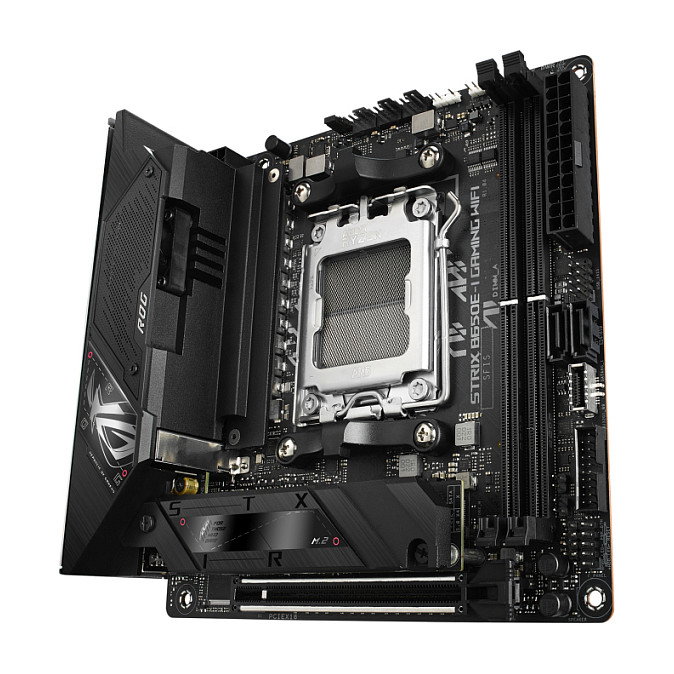 ASUS ROG STRIX B650E-I GAMING WiFi placa base mini-ITX AM5 para AMD Ryzen con WiFi 6E, Bluetooth 5.2, DDR5, PCIe 5.0, 2.5Gb LAN, SATA y M.2