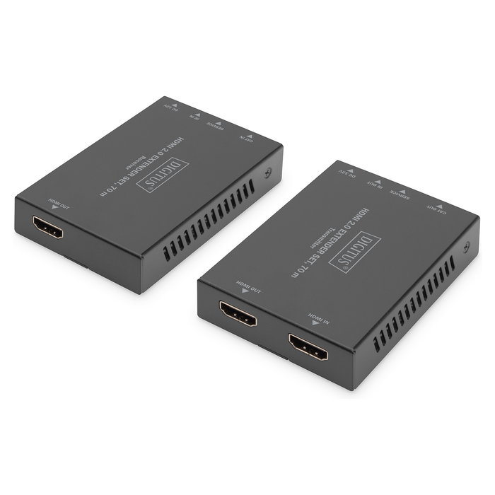 Digitus Extensor HDMI 4K/60Hz 70m Inalámbrico Transmisor y Receptor AV Negro HDCP 2.2 Versión HDMI 2.0