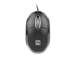Natec Vireo 2 - Ratón Óptico USB para Oficina, 1000 DPI, 3 Botones, Cable 12.5 cm, Color Negro