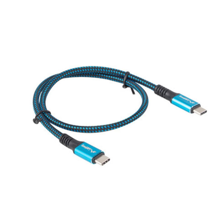 Lanberg Cable USB-C a USB-C USB4 Gen 2x2 0,5m 100W 40 Gbit/s Negro/Azul
