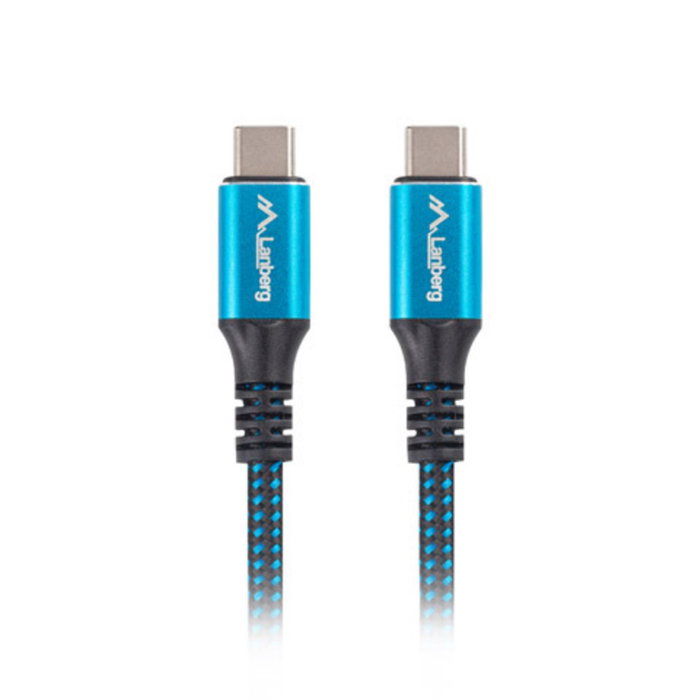 Lanberg Cable USB-C a USB-C USB4 Gen 2x2 0,5m 100W 40 Gbit/s Negro/Azul