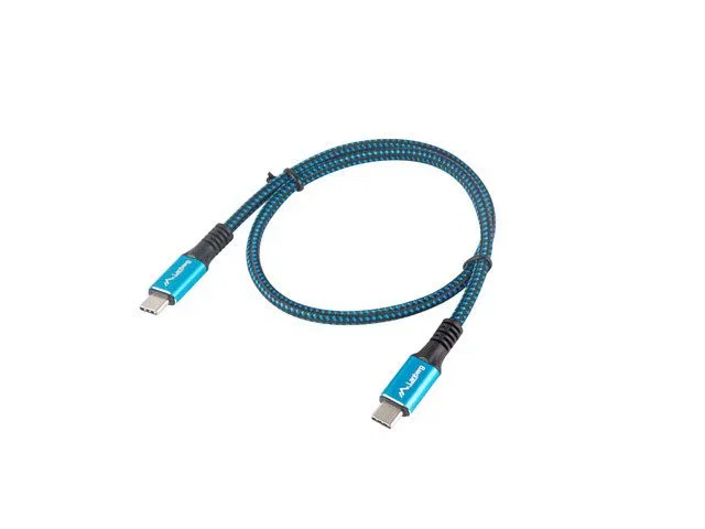 Lanberg CA-CMCM-45CU-0005-BK Cable USB-C Macho/Macho 0.5m USB4 Gen 2x2 40 Gbps PD 100W 8K 30Hz Negro/Azul