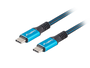 Lanberg Cable USB-C a USB-C USB4 Gen 2x2 0,5m 100W 40 Gbit/s Negro/Azul