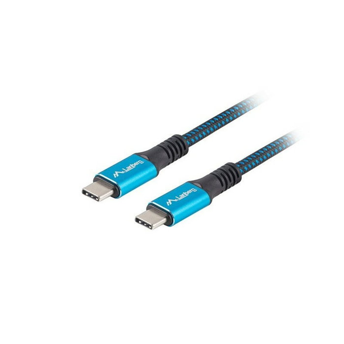 Lanberg Cable USB-C a USB-C USB4 Gen 2x2 0,5m 100W 40 Gbit/s Negro/Azul