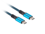Lanberg CA-CMCM-45CU-0012-BK Cable USB-C a USB-C USB4 Gen 2x2 Negro, Azul