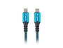 Lanberg CA-CMCM-45CU-0012-BK Cable USB-C USB4 Gen 2x2 Macho/Macho 0.12m, Carga Rápida 100W, Resolución 8K 30Hz, Negro/Azul