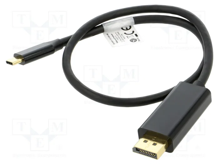 Lanberg Cable USB Tipo C a DisplayPort 4K 0,5 m Negro