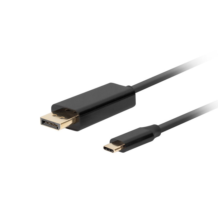 Lanberg CA-CMDP-10CU-0010-BK Cable USB Tipo C a DisplayPort 1.2, 1m, Negro, 4K@60Hz Lanberg CA-CMDP-10CU-0010-BK Cable USB Tipo C a DisplayPort 1.2, 1m, Negro, 4K@60Hz