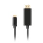 Lanberg CA-CMDP-10CU-0010-BK Cable USB Tipo C a DisplayPort 1.2, 1m, Negro, 4K@60Hz