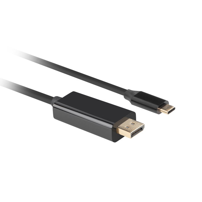 Lanberg CA-CMDP-10CU-0010-BK Cable USB Tipo C a DisplayPort 1.2, 1m, Negro, 4K@60Hz Lanberg CA-CMDP-10CU-0010-BK Cable USB Tipo C a DisplayPort 1.2, 1m, Negro, 4K@60Hz