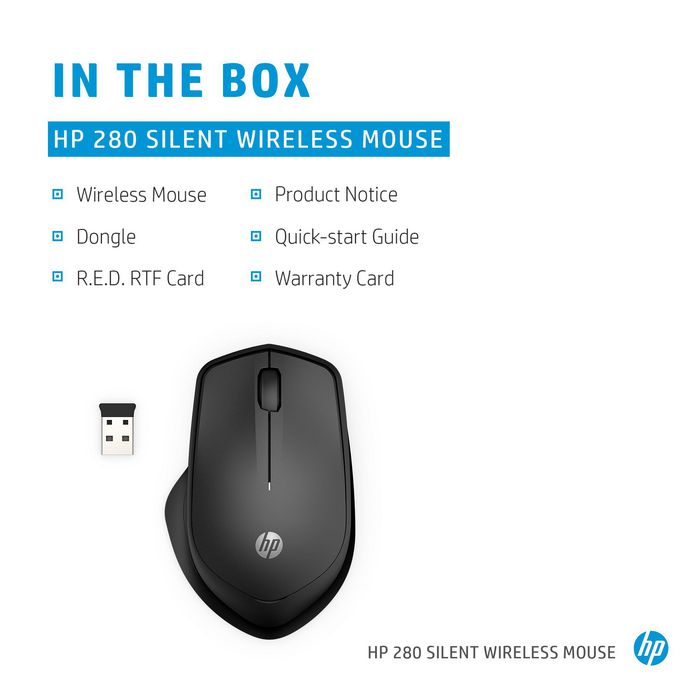 HP Ratón Inalámbrico Silent 280M Negro