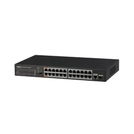Dahua Technology PFS3125-24ET-190 Switch de Red No Gestionado L2 con 24 Puertos Fast Ethernet PoE (190W), Negro