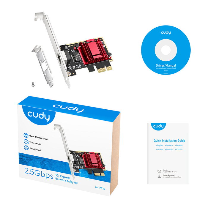 Cudy PE25 Adaptador de Red PCI Express 2.5G Ethernet Cudy PE25 Adaptador de Red PCI Express 2.5G Ethernet