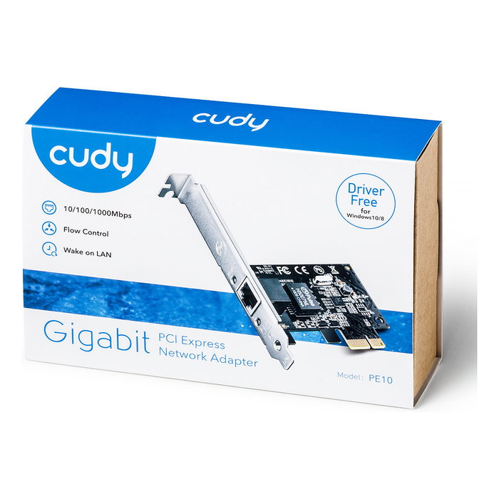 Cudy PE10 Tarjeta de Red Gigabit Ethernet PCI Express 1000 Mbps, Interna