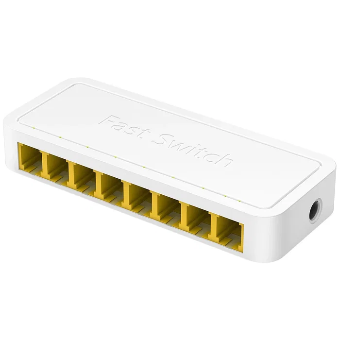 Cudy FS108D Switch Ethernet Fast 8 Puertos 10/100 Mbps, Blanco, Full Duplex, 1.6 Gbit/s Capacidad de Conmutación, Incluye Fuente de Alimentación CC