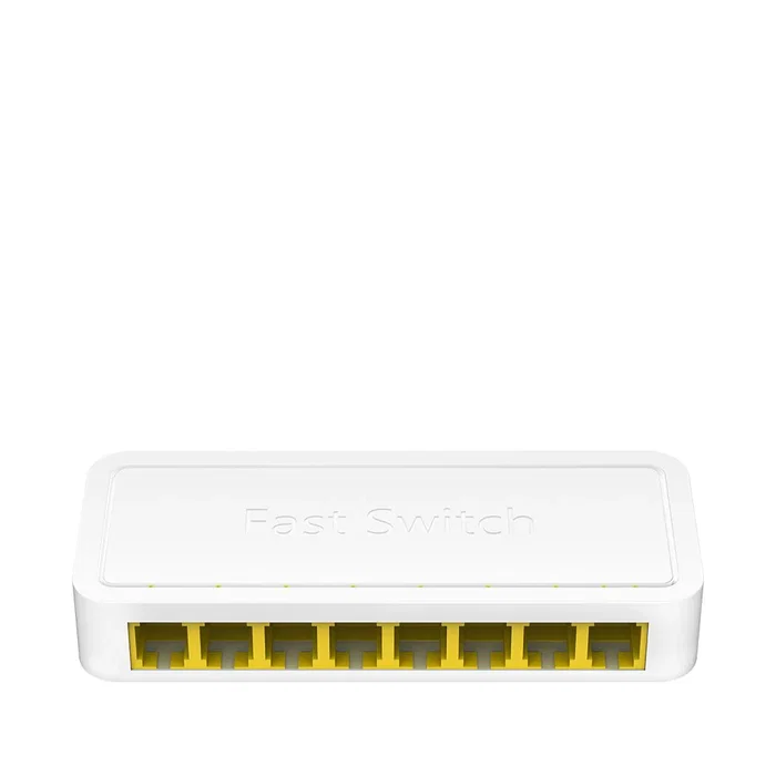 Cudy FS108D Switch Ethernet Fast 8 Puertos 10/100 Mbps, Blanco, Full Duplex, 1.6 Gbit/s Capacidad de Conmutación, Incluye Fuente de Alimentación CC