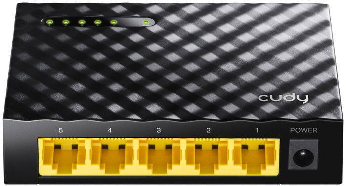 Cudy GS105D Switch de red no administrado de 5 puertos Gigabit Ethernet, Negro