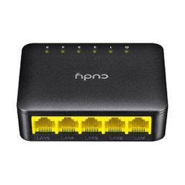 Cudy GS105D - Conmutador de Red Gigabit Ethernet 5 Puertos, Full Duplex, Plug & Play, 10/100/1000 Mbps, Negro