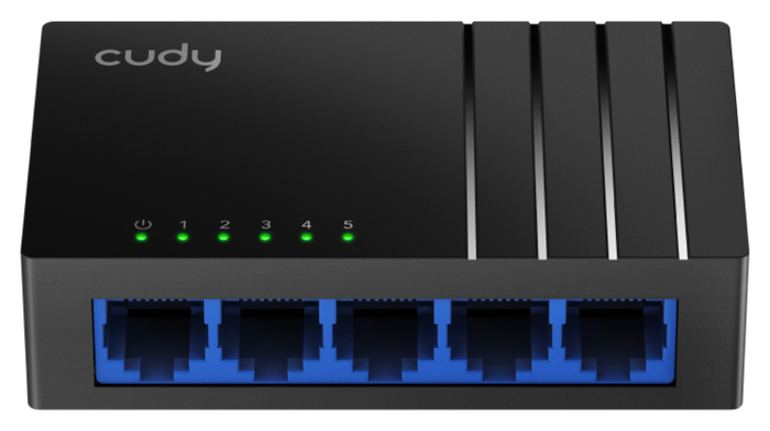 Cudy GS105D Switch de red no administrado de 5 puertos Gigabit Ethernet, Negro