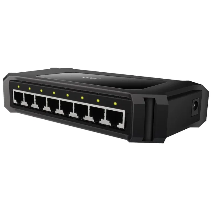 Cudy GS108D Switch Gigabit Desktop 8 Puertos Ethernet 10/100/1000 Mbps, Negro, Plug & Play, Full Duplex, 16 Gbps Capacidad