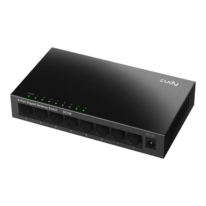 Cudy GS108 Switch de red de 8 puertos Gigabit Ethernet Negro