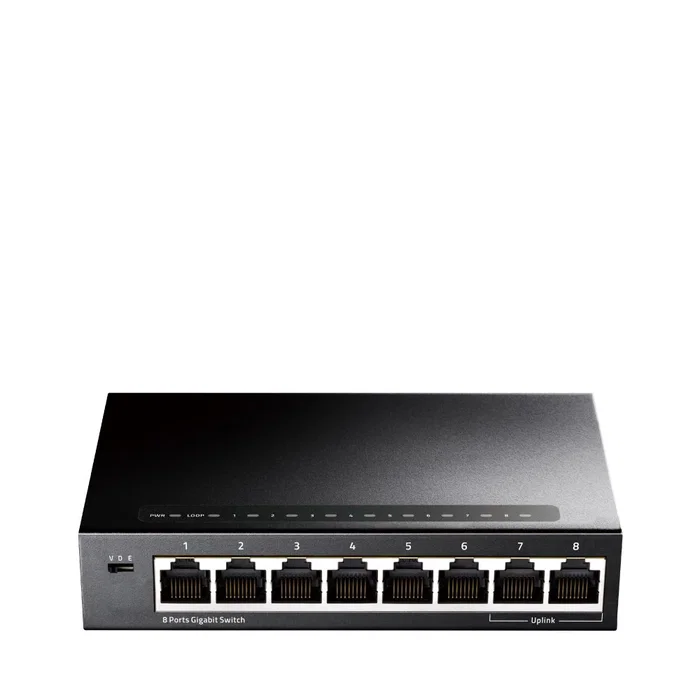 Cudy GS108 Switch Gigabit Ethernet 8 Puertos (10/100/1000) Metal Negro - Conmutador 16 Gbit/s, Full Duplex