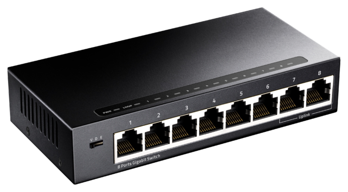 Cudy GS108 Switch Gigabit Ethernet 8 Puertos 10/100/1000 Negro 16 Gbps