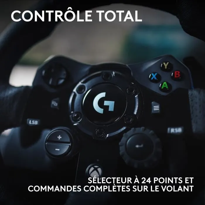 Logitech G923 Volante y Pedales con TrueForce para Xbox Series X|S, Xbox One y PC - Negro