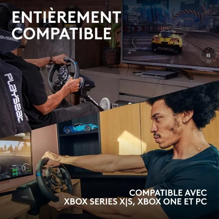 Logitech G923 Volante y Pedales con TrueForce para Xbox Series X|S, Xbox One y PC - Negro