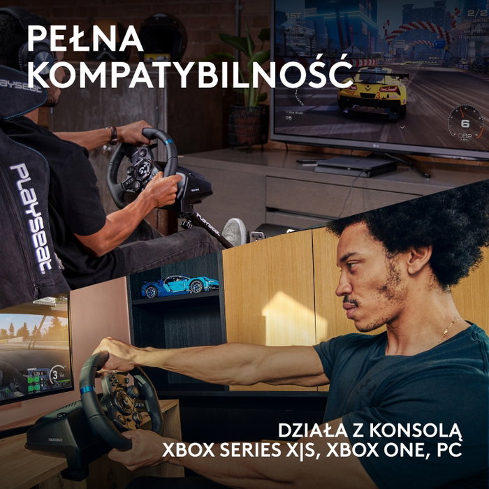 Logitech G923 Volante y Pedales con TrueForce para Xbox Series X|S, Xbox One y PC - Negro