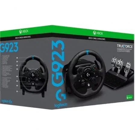 Logitech Volante y Pedales G923 Racing Force Feedback TrueForce para PS5, PS4, Xbox Series X|S, Xbox One, PC, 900° Giro, LED RPM, Embrague Programable, Aluminio Logitech Volante y Pedales G923 Racing Force Feedback TrueForce para PS5, PS4, Xbox Series X|S, Xbox One, PC, 900° Giro, LED RPM, Embrague Programable, Aluminio